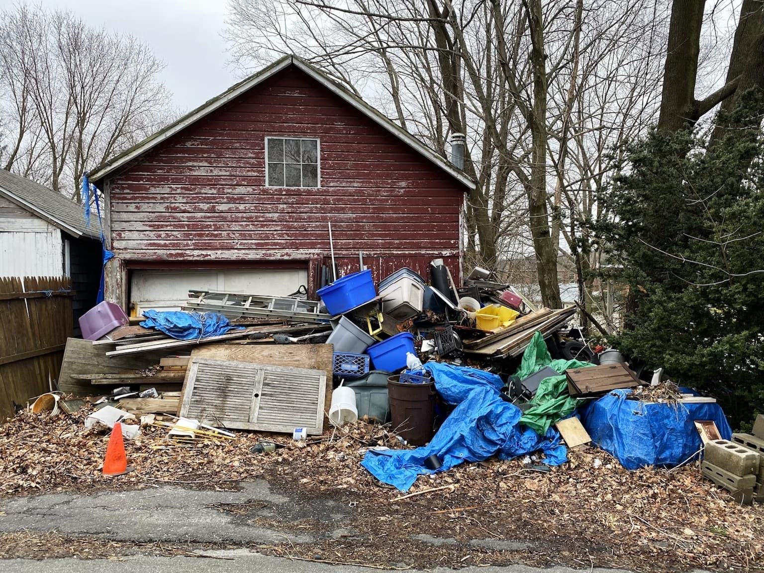 Yard waste and bulk debris hauled away